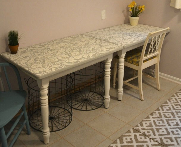 Escritorio a partir de una mesa de comedor muebles upcycle.es Escritorio comedor